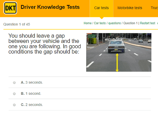 online DMV practice test