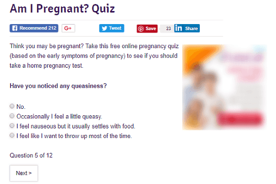 online pregnancy test