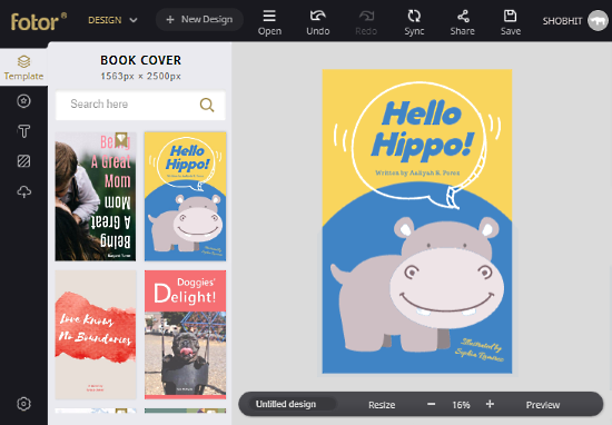 Fotor: Online Book Cover Maker