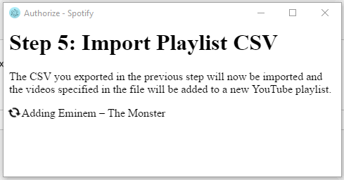 importing spotify playlist to youtube