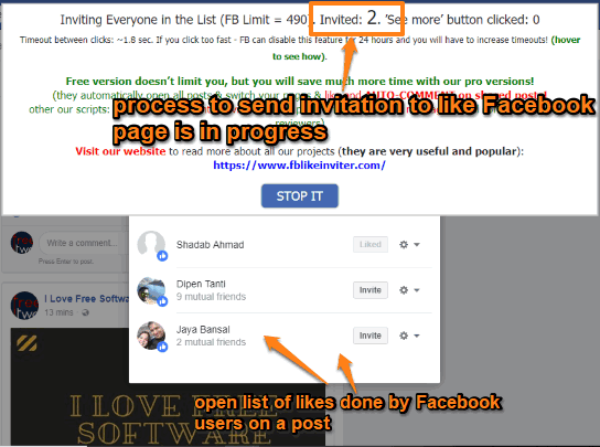 invite all people who like a post to like your facebook page