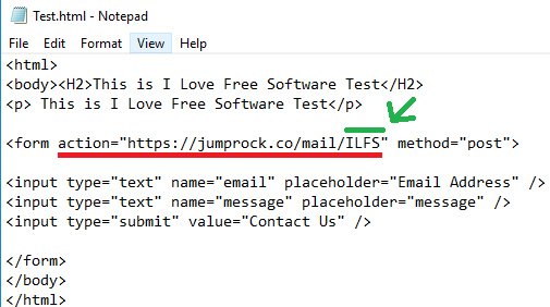jumprock specify action URL