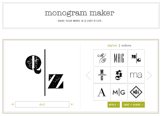 Mark & Graham: Online Monogram Maker