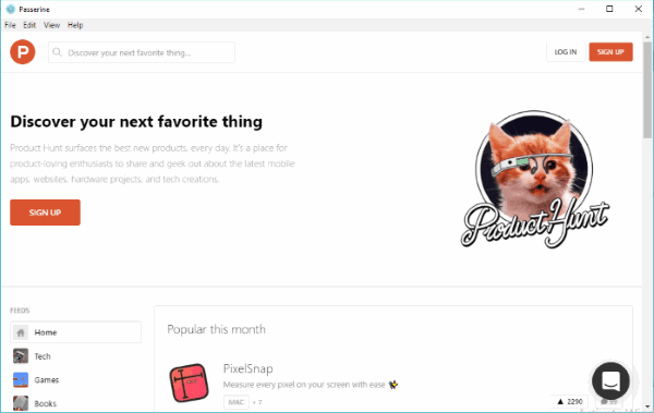 product hunt desktop client