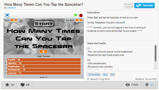 spacebar speed test