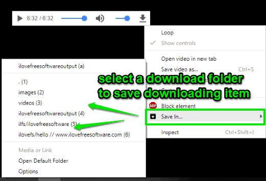 select a download folder