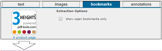 set bookmarks extraction option
