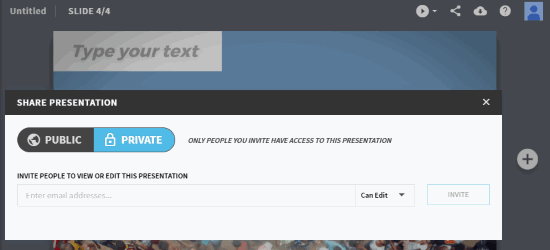share presentation for collaboration by inviting others