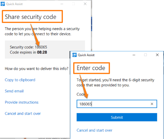 share security code
