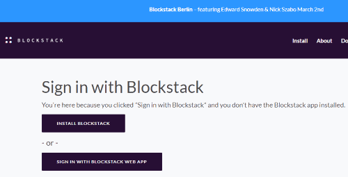 sign in with Blockstack to use graphite