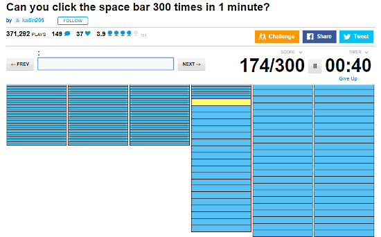 Spacebar Speed Test