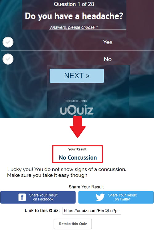 uquiz online concussion test