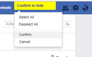 use confirm to hide option