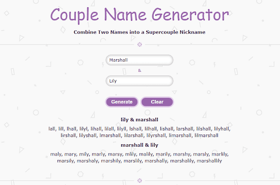 10 Free Couple Generator Websites