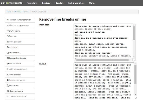 remove line breaks online