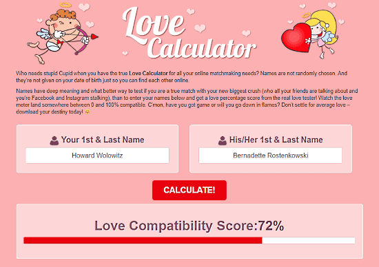 love calculator by name