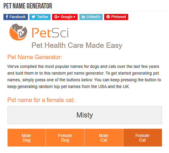 pet name generator