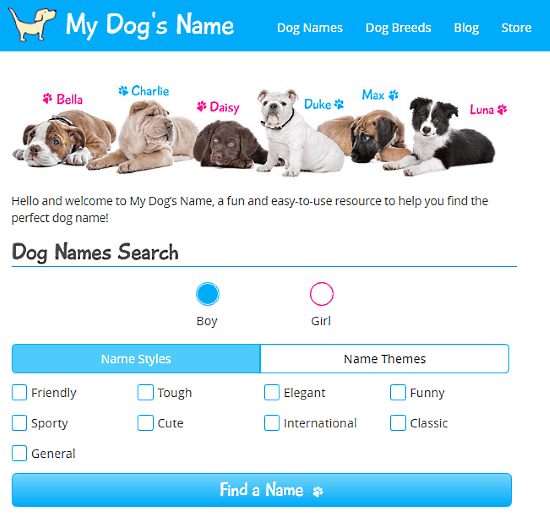dog name generator