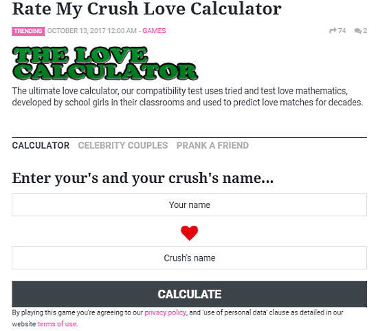 free love calculator by name
