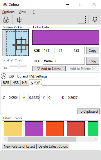 Colora interface