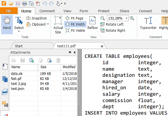 Foxit Reader free PDF attachments extractor