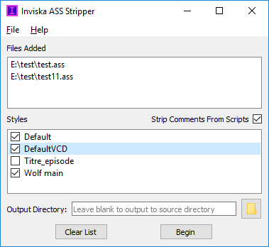 Free Software to Remove Karaoke Subtitles from ASS Scripts in Batch