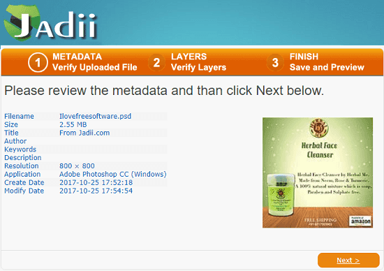 Jadii free PSD to HTML Online Converter