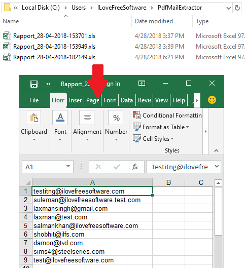 PDF Mail Extractor in action