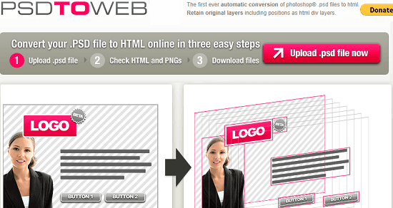 PSD to WEB frere psd to html converter