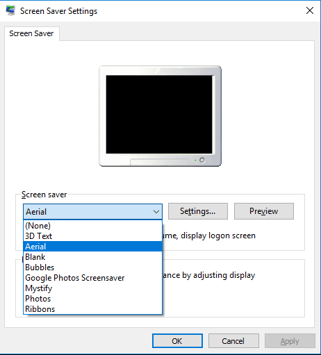 SCREEN SAVER SETTINGS WINDOWS 10