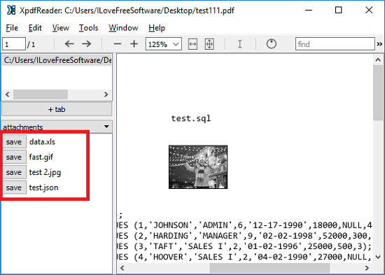 XpdfReader extracts attachments from PDF