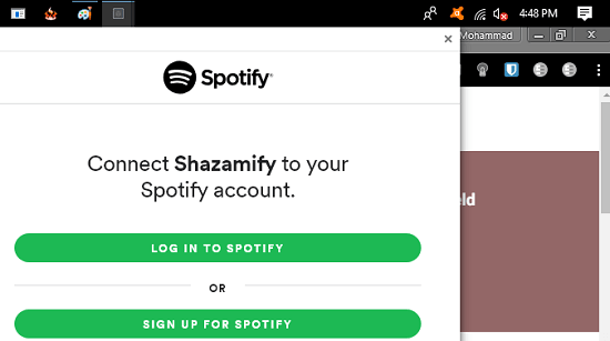 Zamify authorization via Spotify