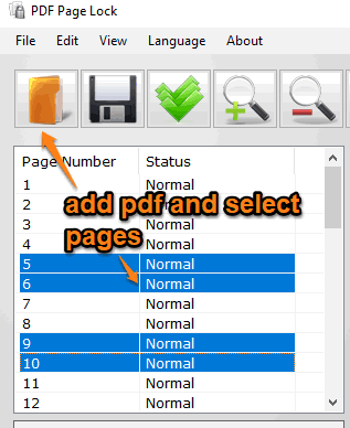 add pdf and select pages
