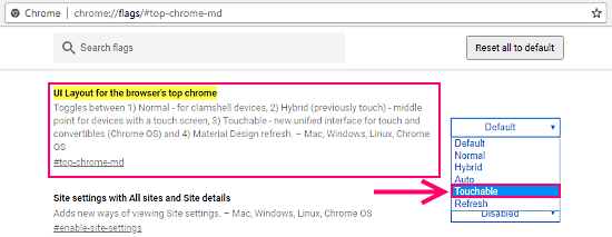 touch-friendly Google Chrome