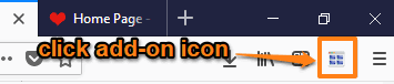 click add-on icon