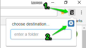 click extension icon and settings icon