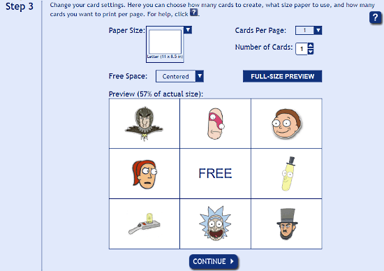 make picture bingo card online for free