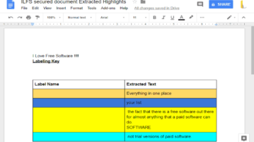 extract highlighted text in google docs as separate document