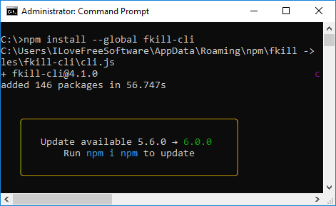 npm install fkill cli