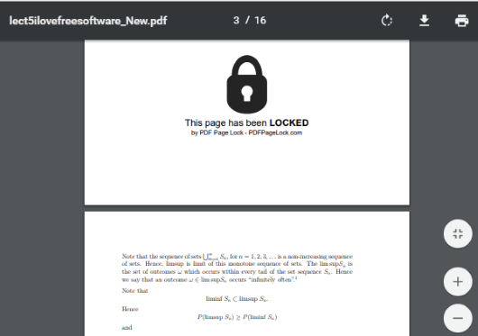 pdf page is locked