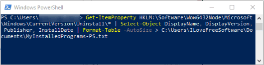 set output location