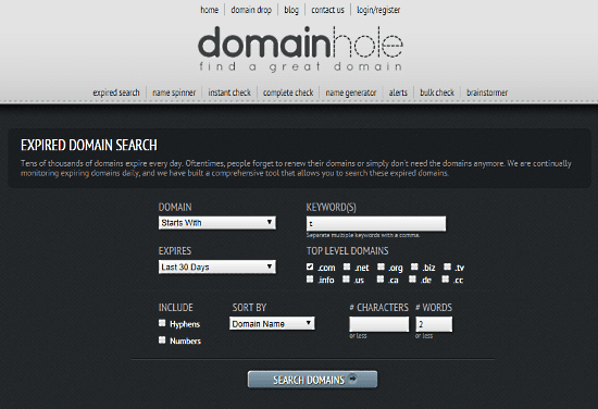 search expired domains