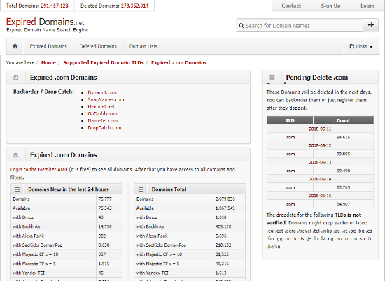 expired domain search