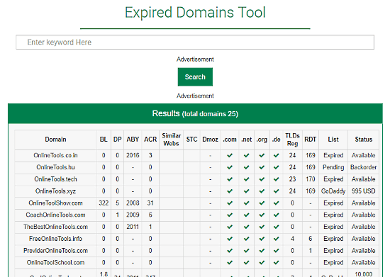 search expired domains