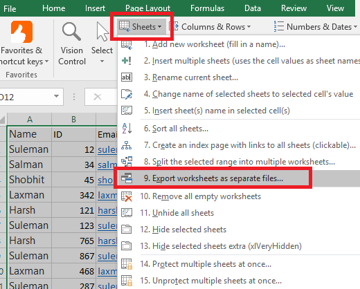 ASAP Utilities save as separate files