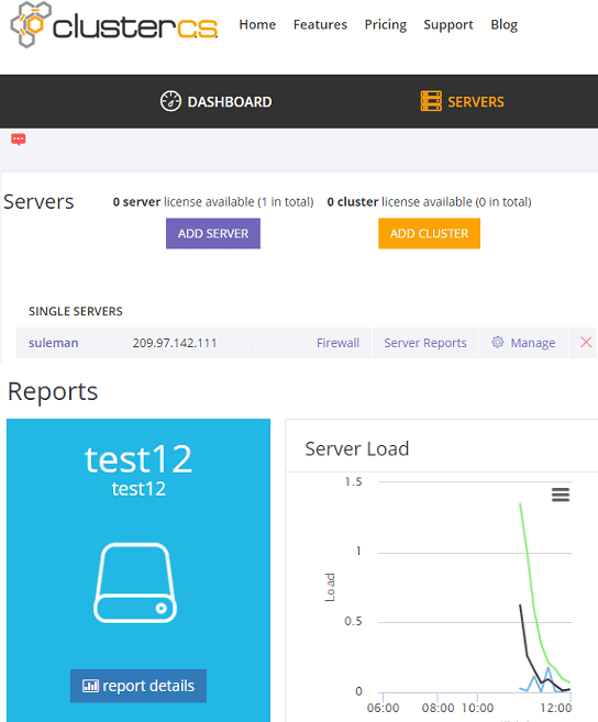 ClusterCS to manage Digital Ocean Server