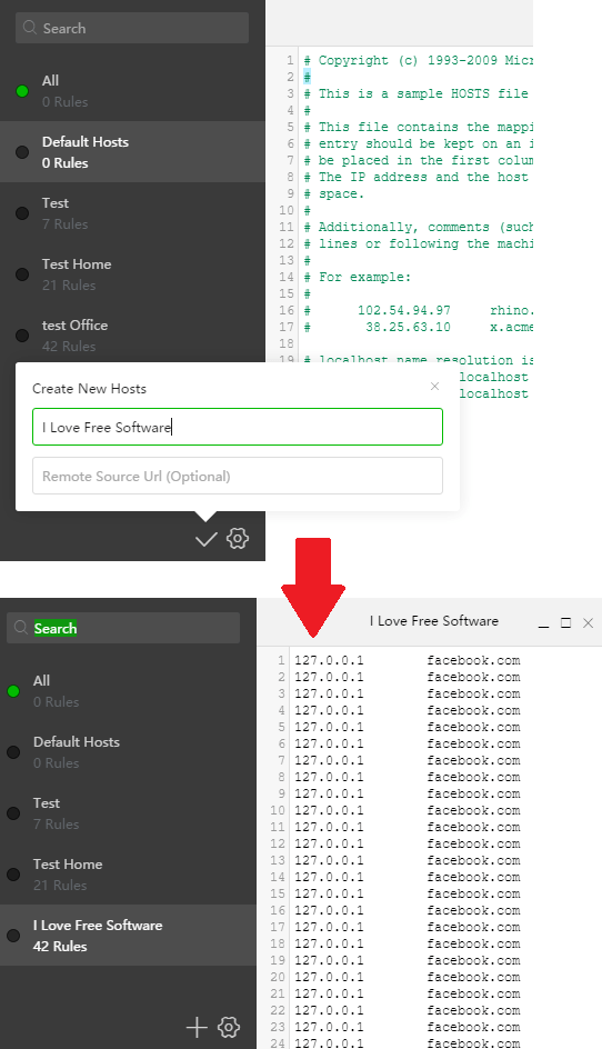 Create host file