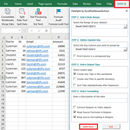 How to Split Excel Sheet into Multiple Files Based on Column