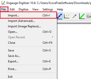 Engauge Digitizer import