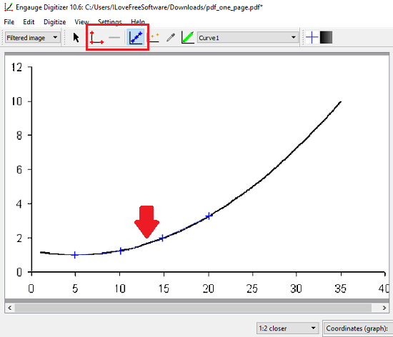 Engauge Digitizer mark points